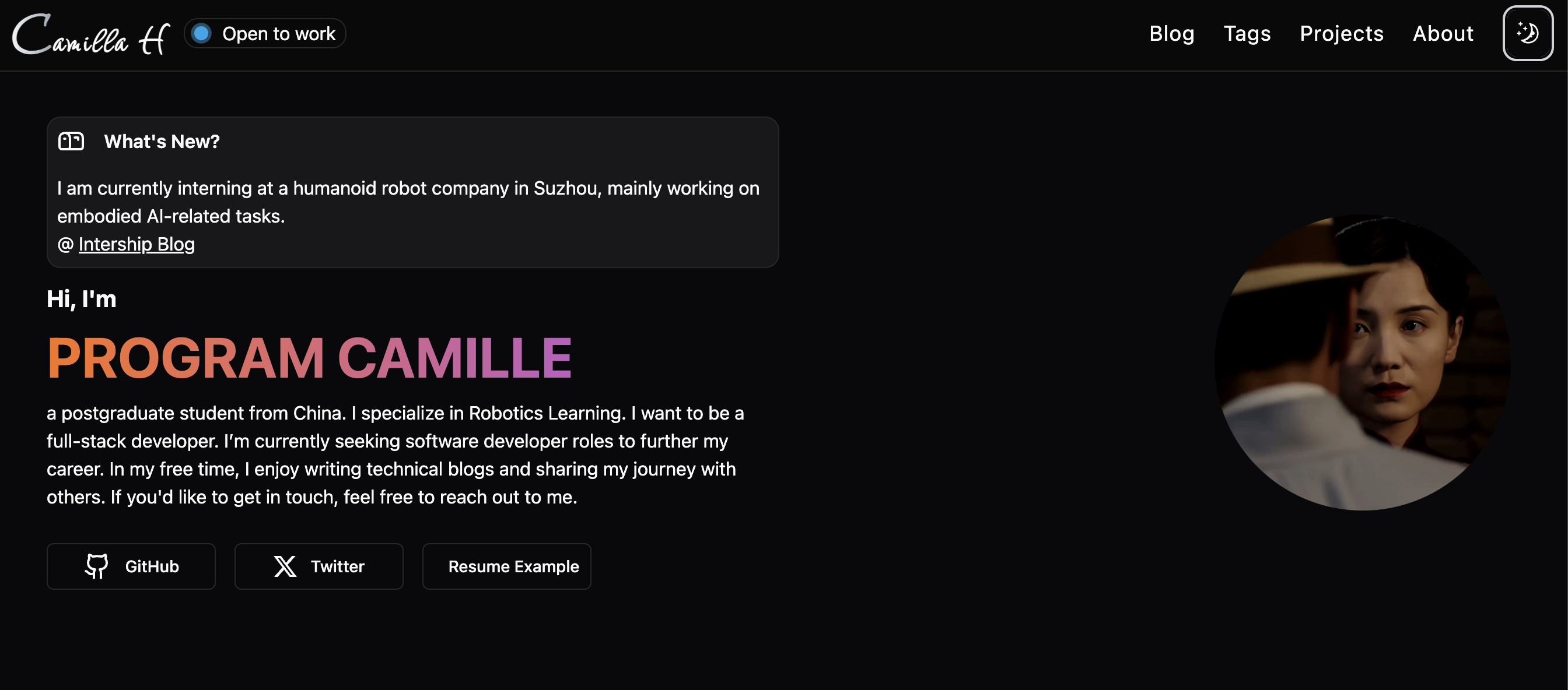 Personal Portfolio with Markdown Blog
